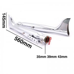 Exhaust Muffler Pipe Chrome Fishtail For Harley Touring Heritage E Glide Road King